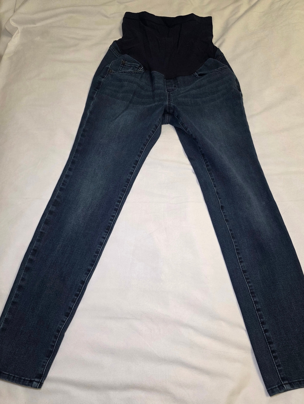 Luxe Essentials Maternity Dk Wash Skinny Secret Fit Belly Sz 28